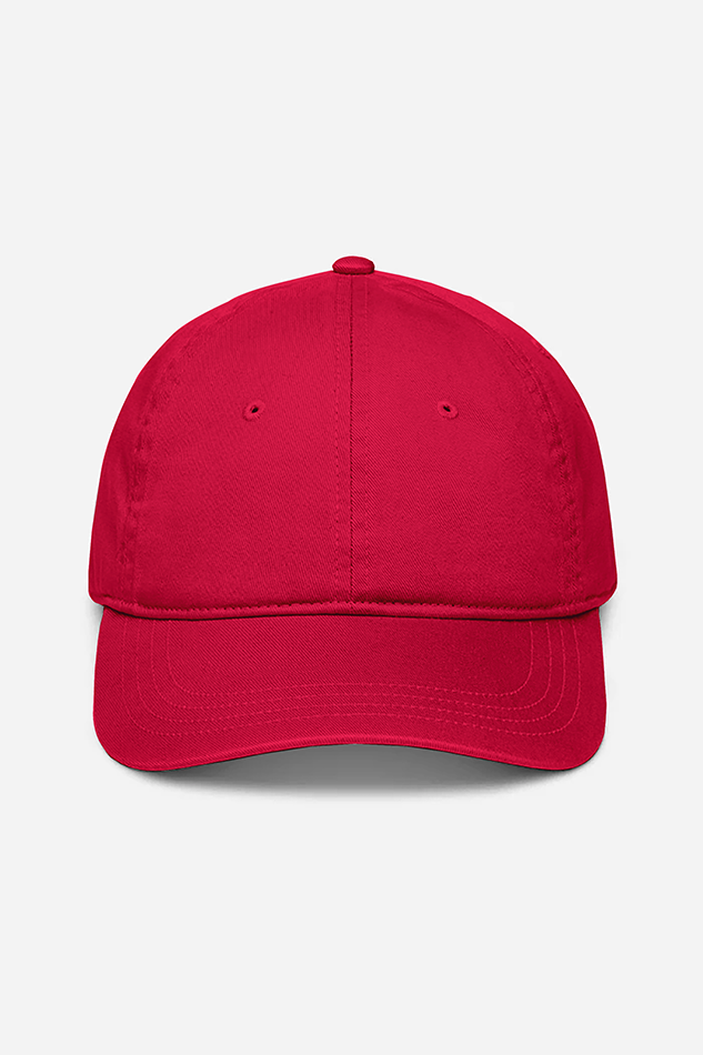 White Unisex Baseball Cap - Red / Standard