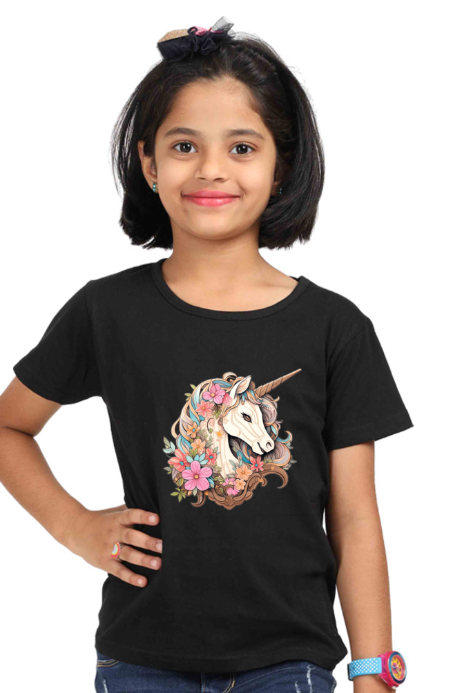 Unicorn Series 1 Girls T-Shirt - Black / 0-12M