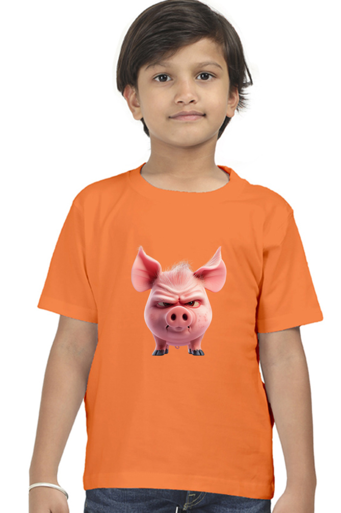 Grumpy Pig Boys T-shirt - Orange / 5Yrs