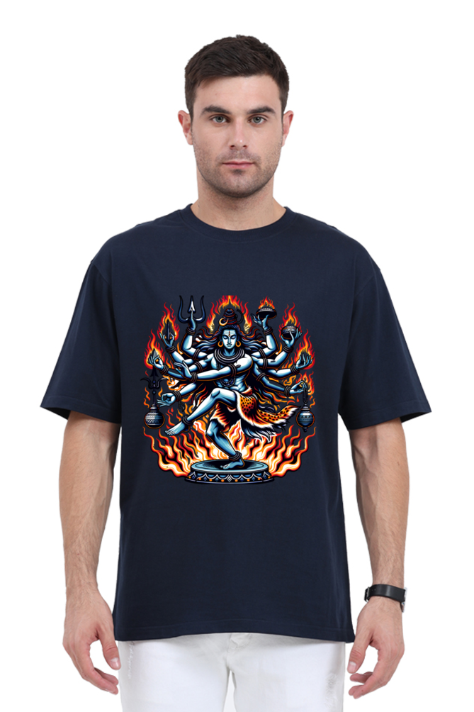 Shiva Series 19 Unisex Oversized T-shirt - Navy Blue / S