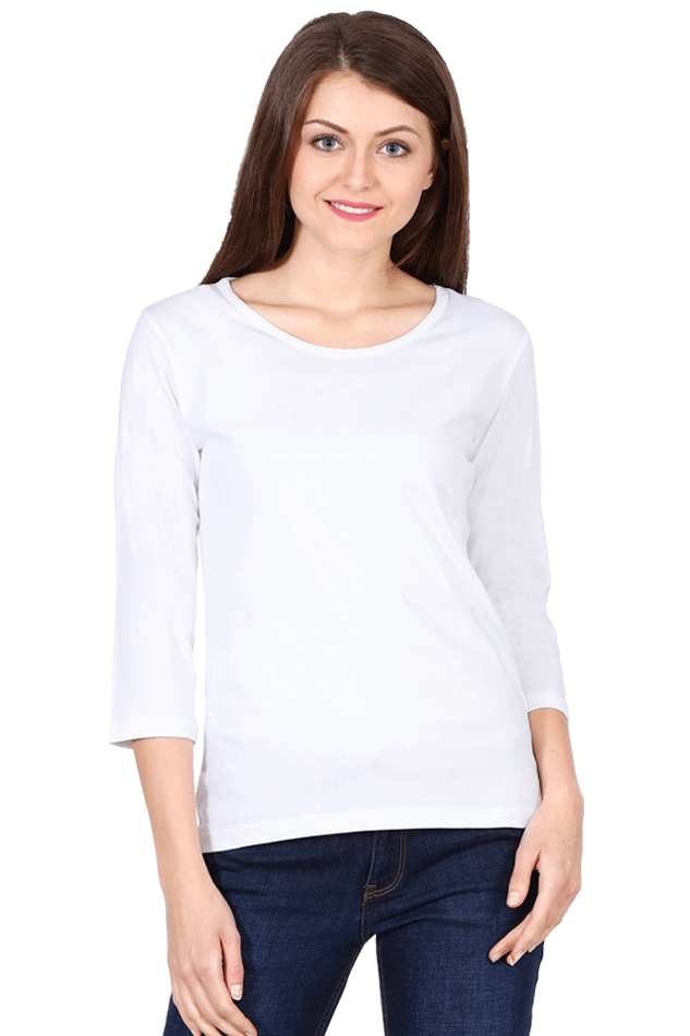 Round Neck 3/4 Sleeve
white