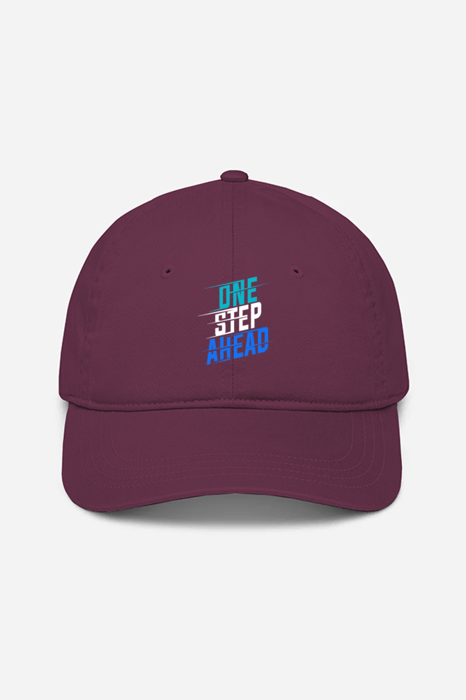 One Step Ahead Unisex Baseball Cap - Maroon / Standard