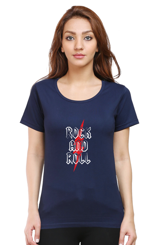 Rock And Roll Women’s T-shirt - Navy Blue / S