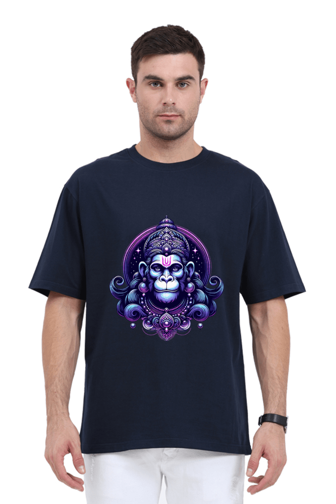 Hanuman Series 6 Unisex Oversized T-shirt - Navy Blue / S
