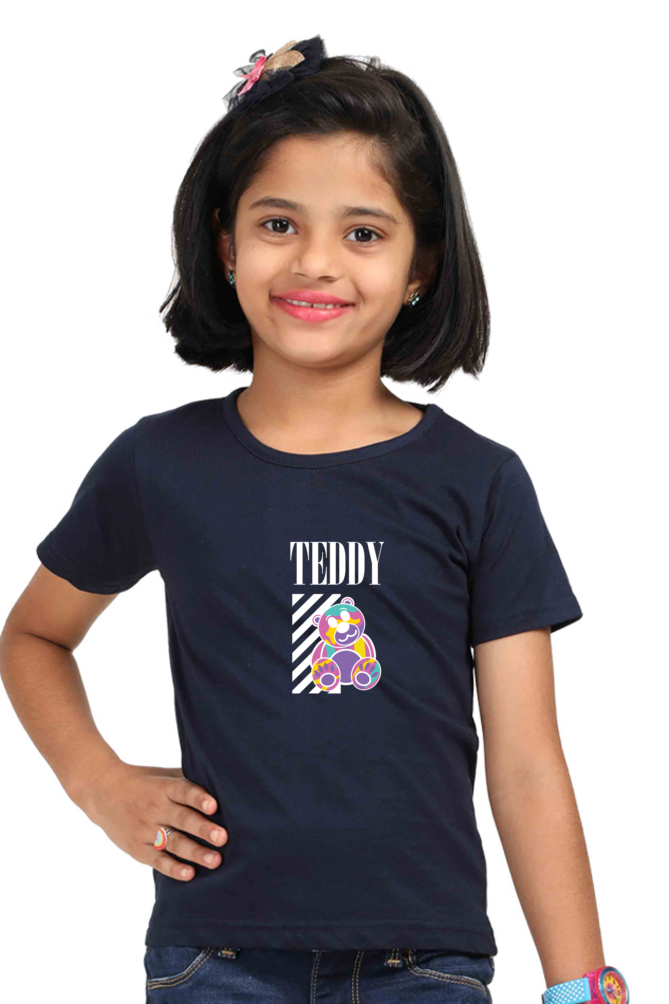 t shirts for kids girls with text navy blue color