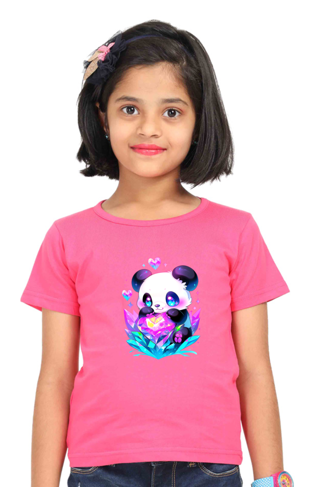 Sparkle Panda Girls T-shirt - Pink / 0-12M