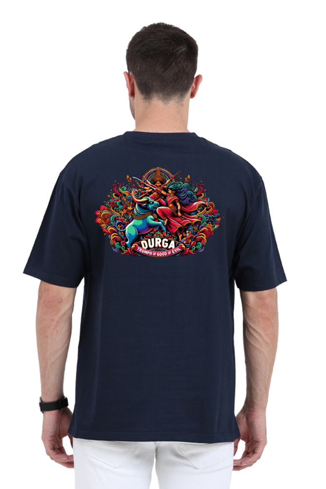 Durga Series 3 Unisex Oversized T-Shirt - Navy Blue / XL