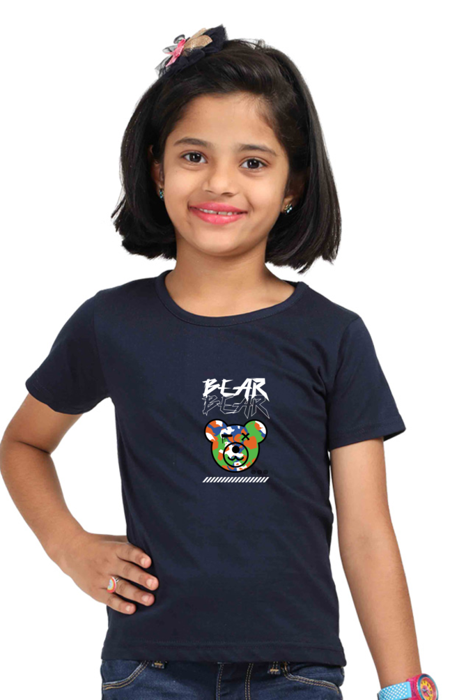 cotton t shirts for kids girls navy blue color
