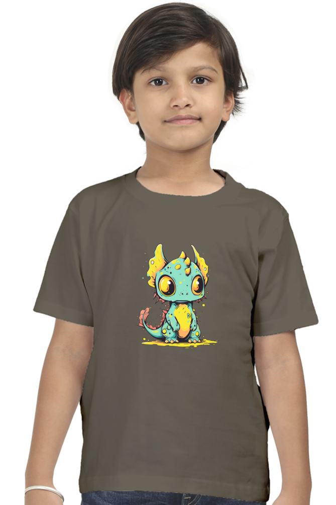 Cute Dragon Boys T-Shirt - Olive Green / 5Yrs