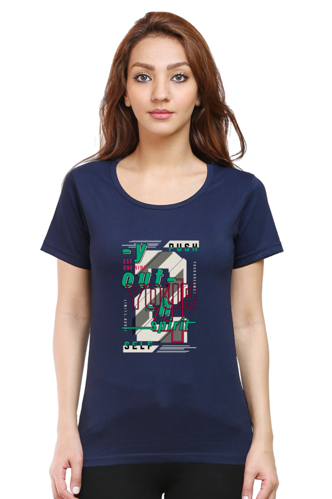 Push Yourself Women’s T-shirt - Navy Blue / S