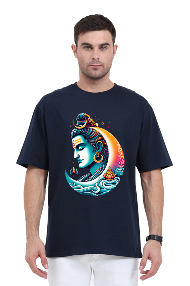 Shiva Series 14 Unisex Oversized T-Shirt - Navy Blue / S