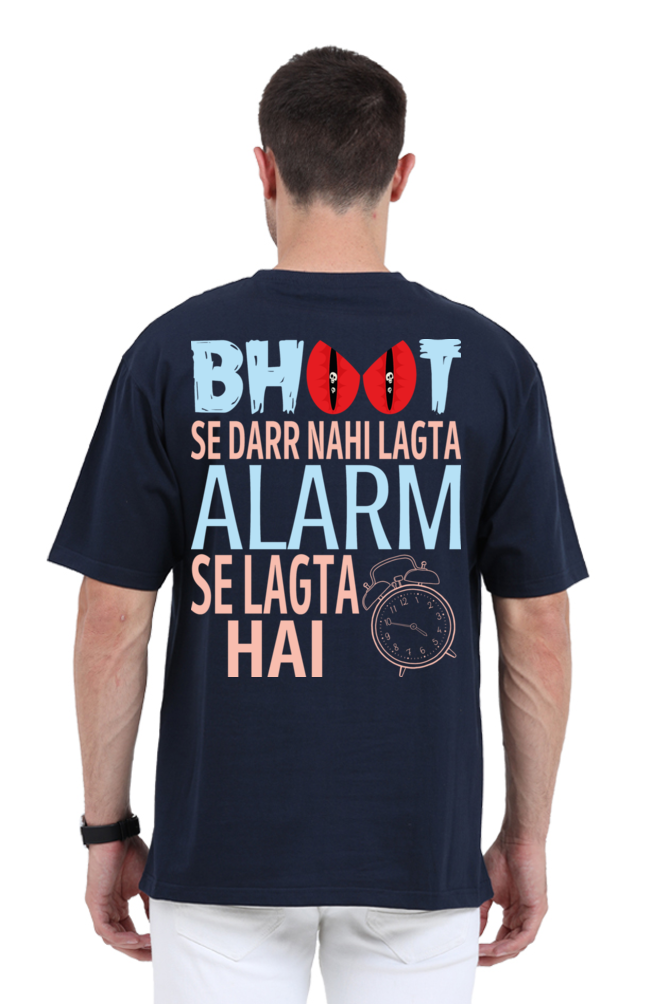 oversized t shirt back printed dark blue color