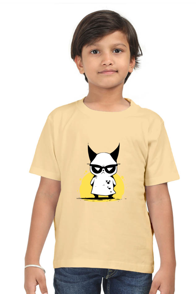 Cute Cat Boys T-Shirt - Beige / 5Yrs