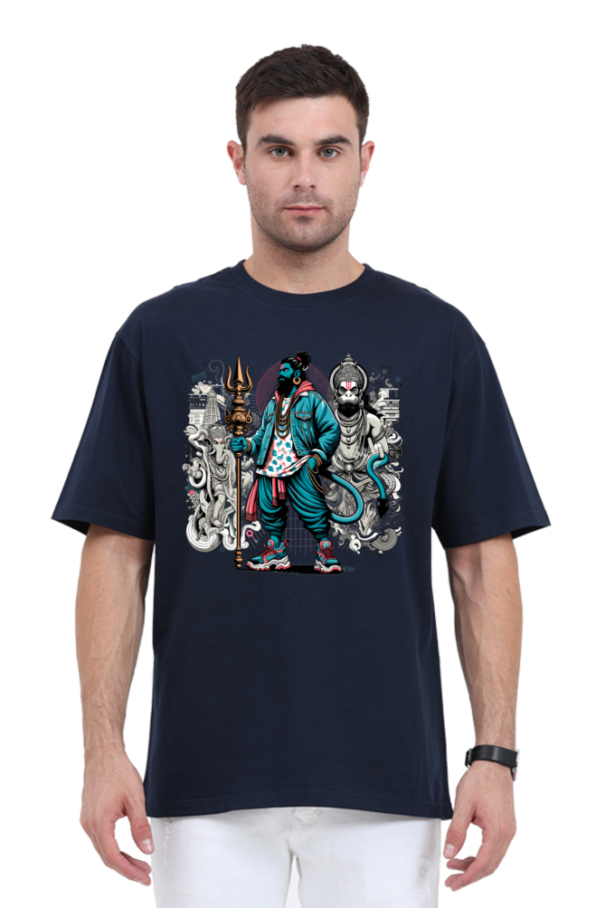 Hanuman Series 24 Unisex Oversized T-shirt - Navy Blue / S