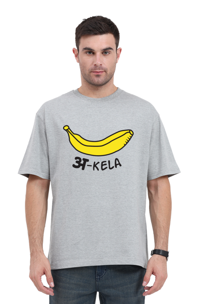 oversized t shirt men grey color with front print