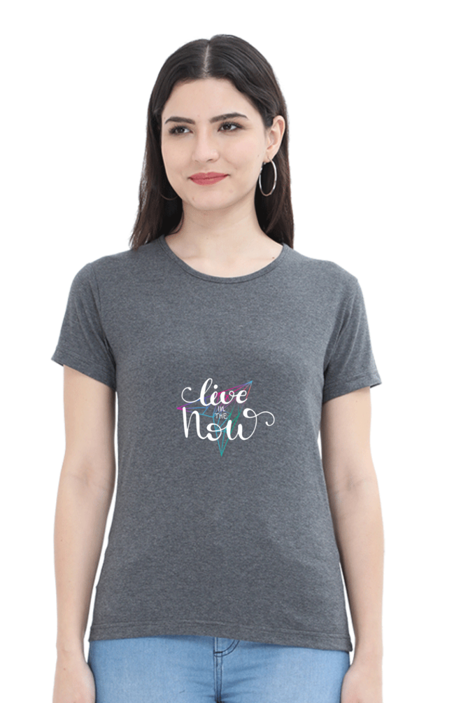 Live In The Now Women’s T-Shirt - Charcoal Melange / S
