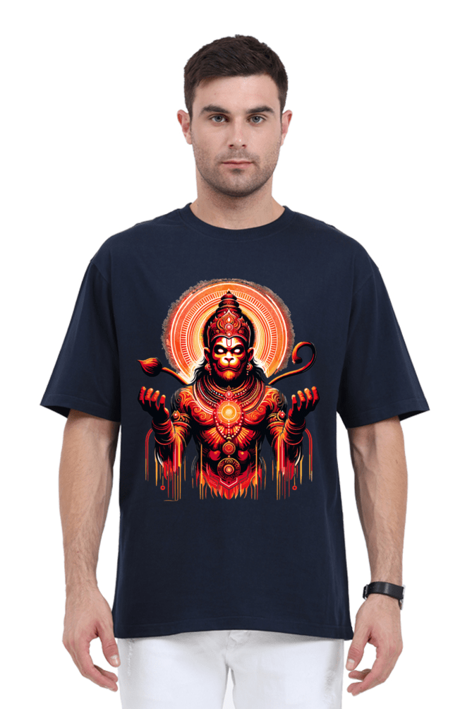 Hanuman Series 1 Unisex Oversized T-shirt - Navy Blue / S