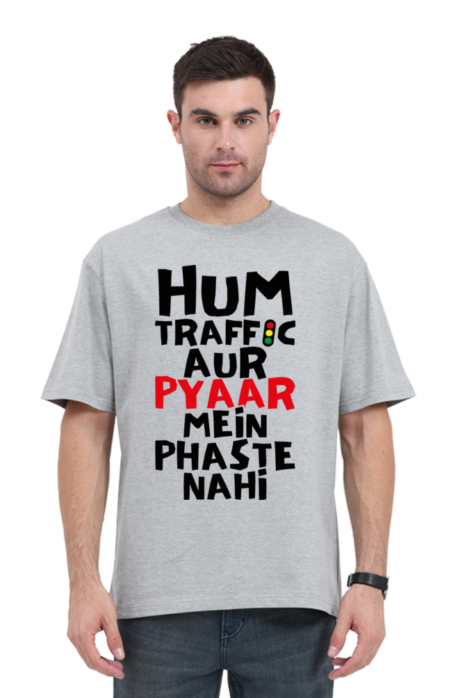 Hum Traffic Aur Pyaar Mein Phaste Nahi (Front) - Grey Melange / S