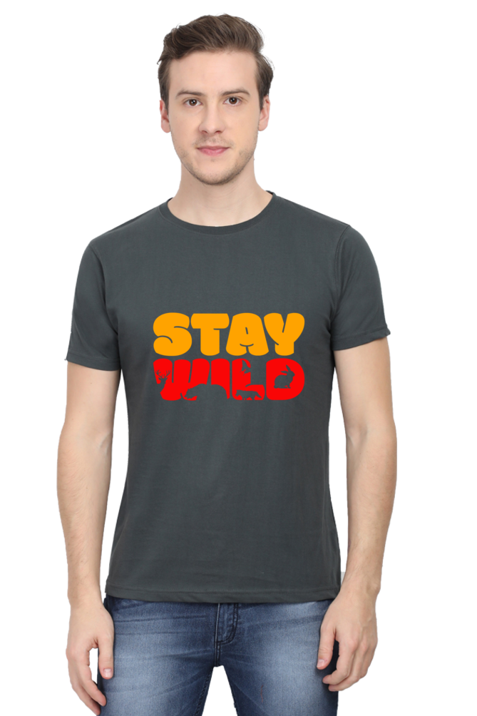 Stay Wild Mens T-Shirt - Steel Grey / S