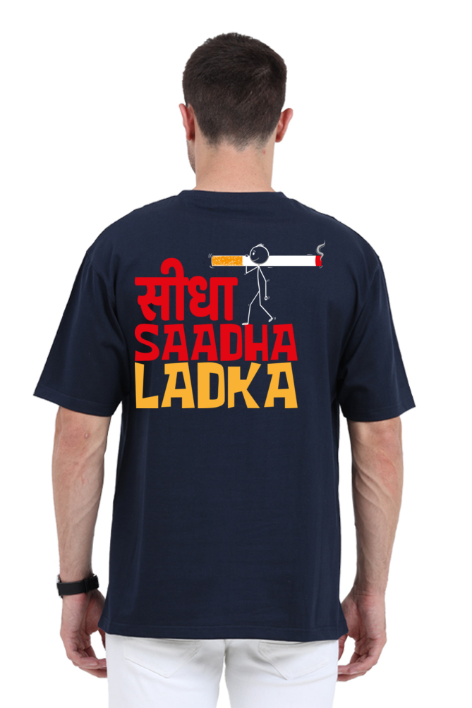 Sidha Saadha Ladka Unisex Oversized T-shirt - Navy Blue / S
