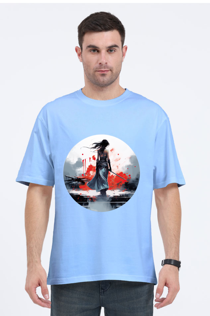 Samurai Series 3 Unisex Oversized T-shirt - Baby Blue / XL