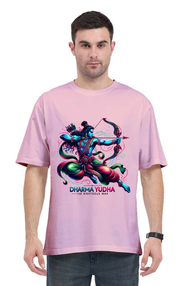 Shri Ram Series 4 Unisex Oversized T-shirt - Light Baby Pink / S