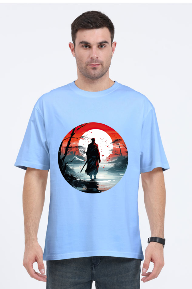 Samurai Series 4 Unisex Oversized T-shirt - Baby Blue / S