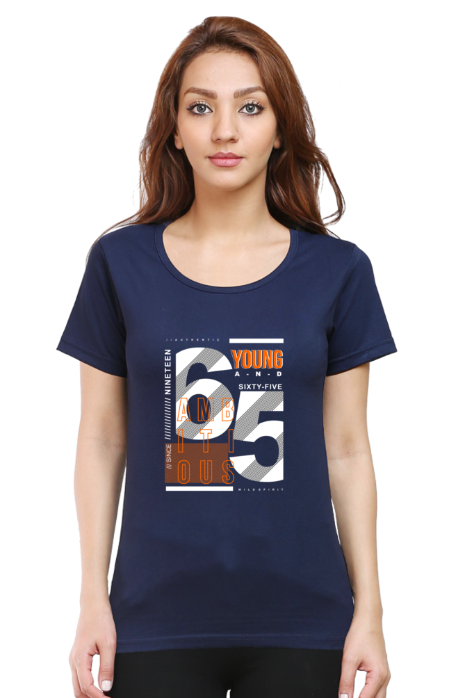 Young And Ambitious Women’s T-shirt - Navy Blue / S
