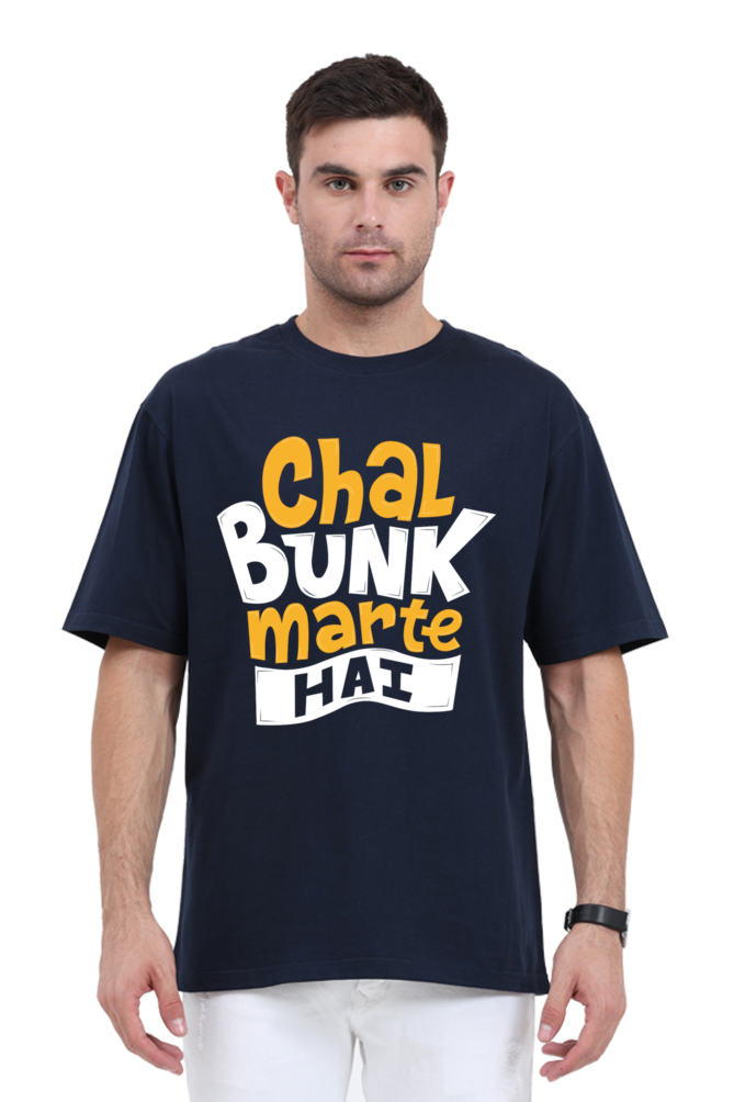 Chal Bunk Marte Hain Unisex Oversized T-shirt - Navy Blue / S