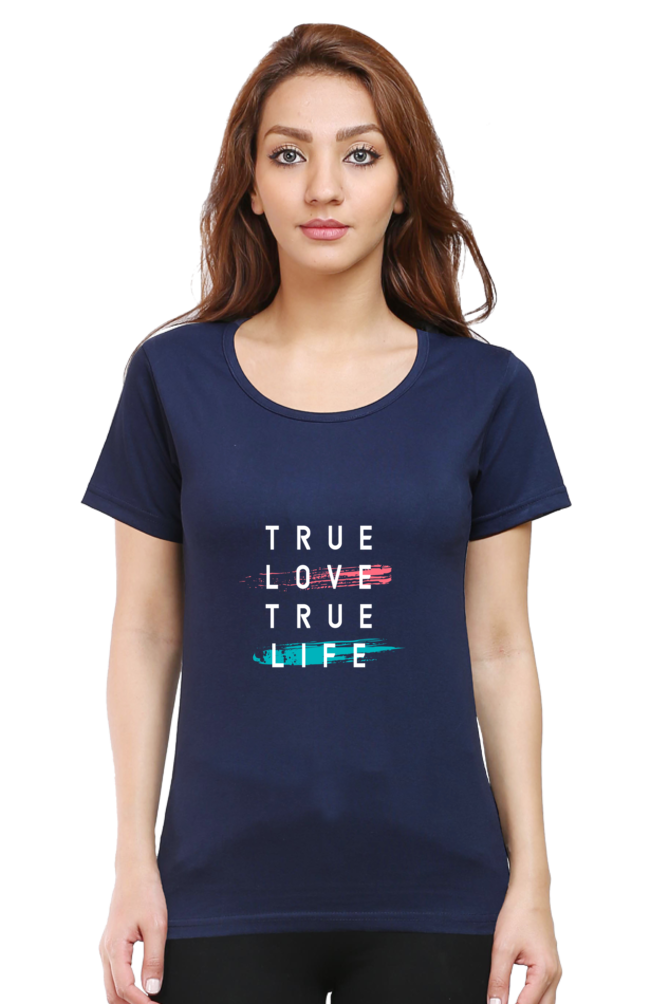 True Love True Life Women’s T-shirt - Navy Blue / S