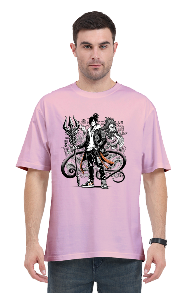 Hanuman Series 23 Unisex Oversized T-shirt - Light Baby Pink / S