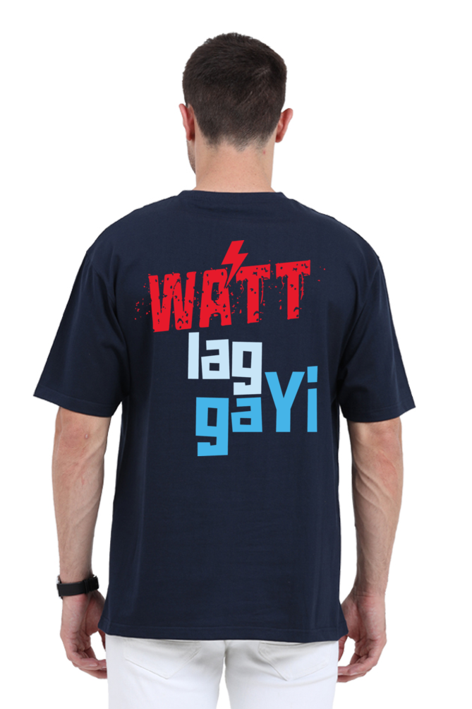 Watt Lag Gayi Unisex Oversized T-shirt - Navy Blue / XL