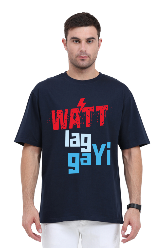 Watt Lag Gayi (Front) Unisex Oversized T-shirt - Navy Blue / S