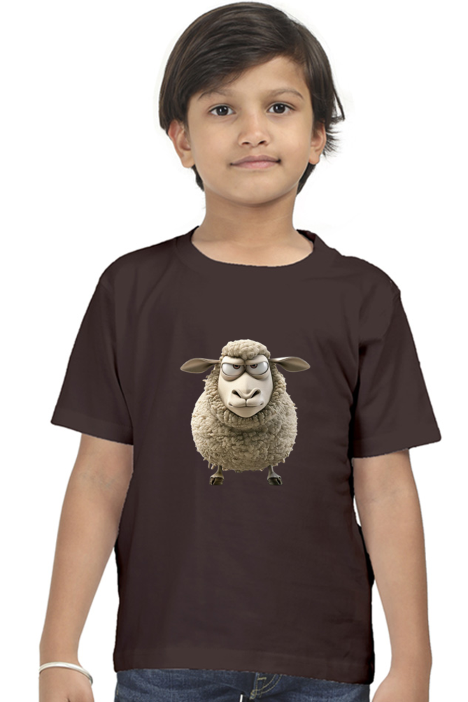 Grumpy Sheep Boys T-shirt - Coffee Brown / 5Yrs