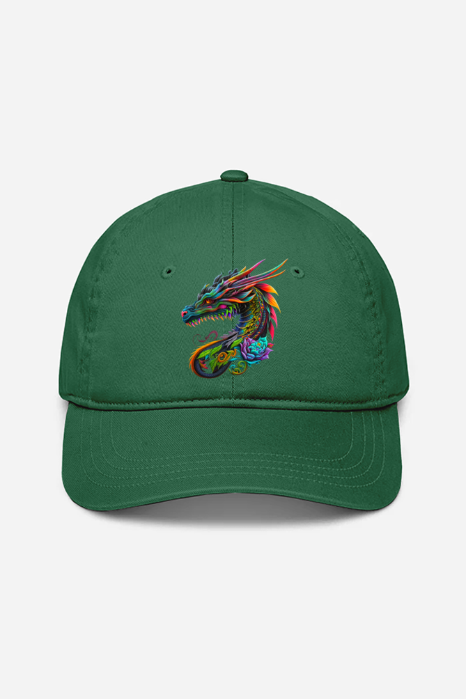 Dragon Unisex Baseball Cap - Bottle Green / Standard