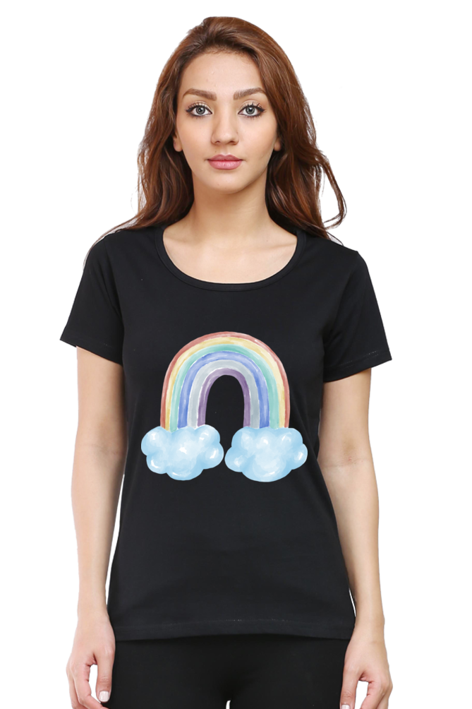 rainbow t shirt women's black