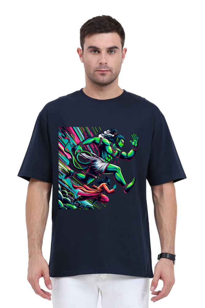 Hanuman Series 12 Unisex Oversized T-shirt - Navy Blue / XXL