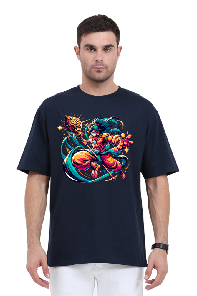 Hanuman Series 14 Unisex Oversized T-shirt - Navy Blue / S