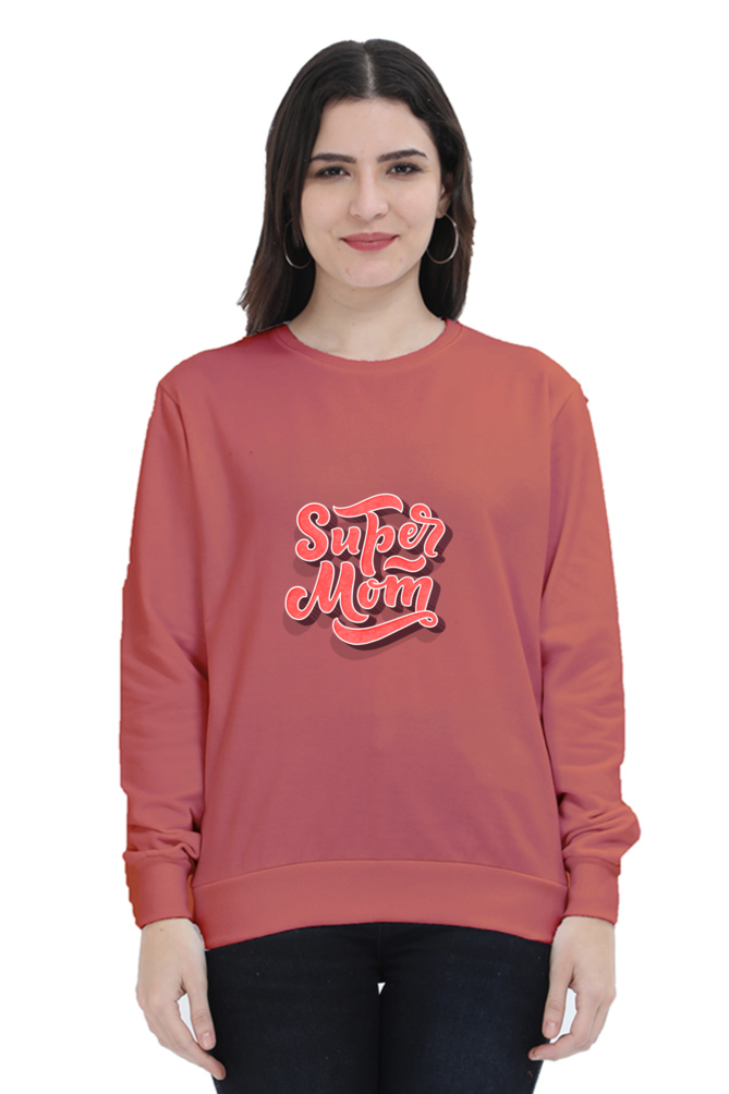 Super Mom Unisex Sweatshirt - Coral / XXL