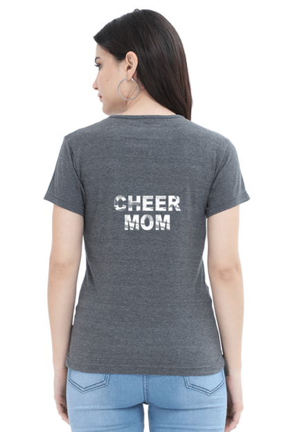 cheer mom printed t shirt for women grey color