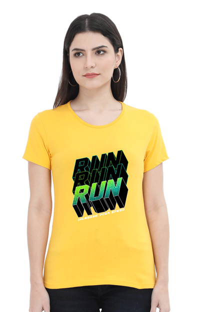 Run Run Run Women’s T-shirt - Golden Yellow / L