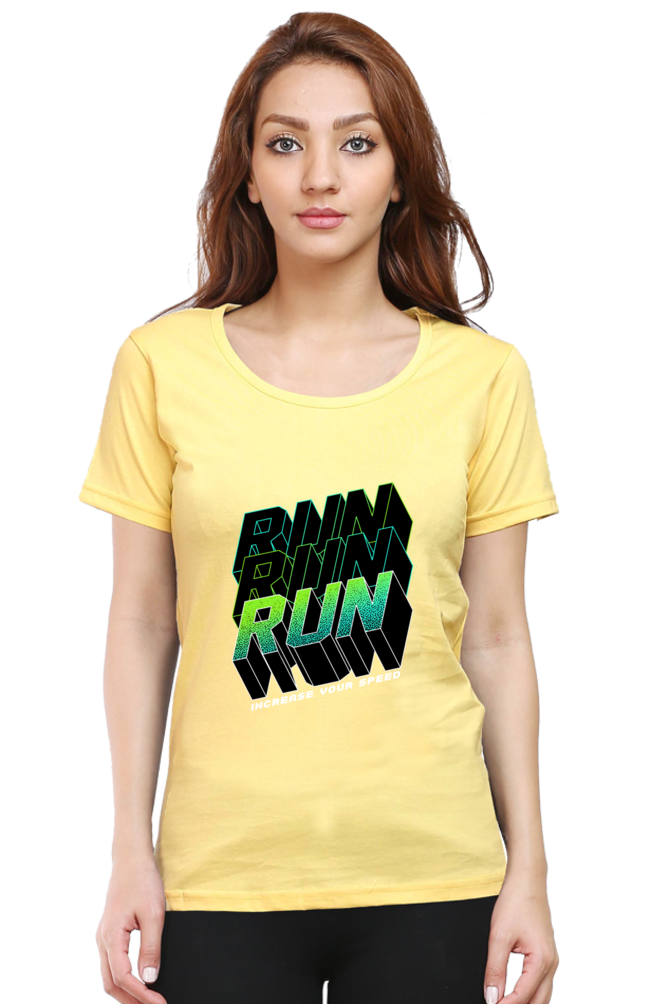 Run Run Run Women’s T-shirt - Yellow / L