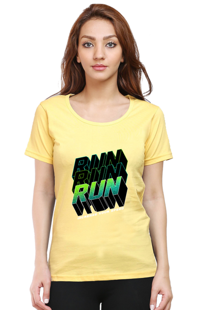 Run Run Run Women’s T-shirt - Yellow / L