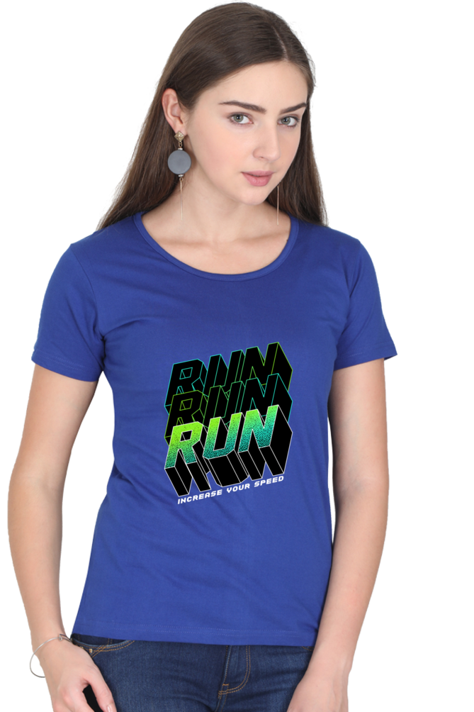 Run Run Run Women’s T-shirt - Royal Blue / L