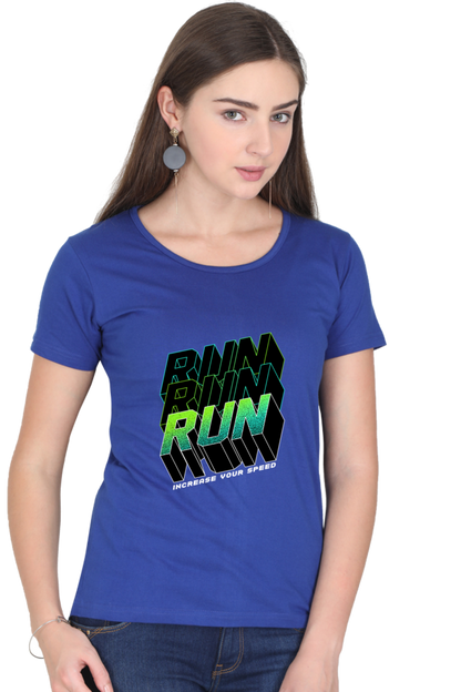 Run Run Run Women’s T-shirt - Royal Blue / L