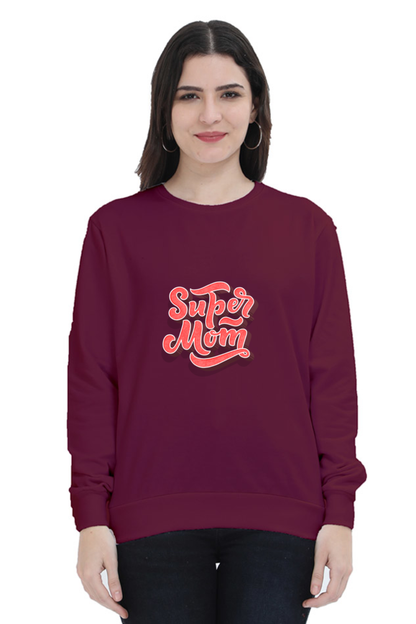 Super Mom Unisex Sweatshirt - Maroon / XL