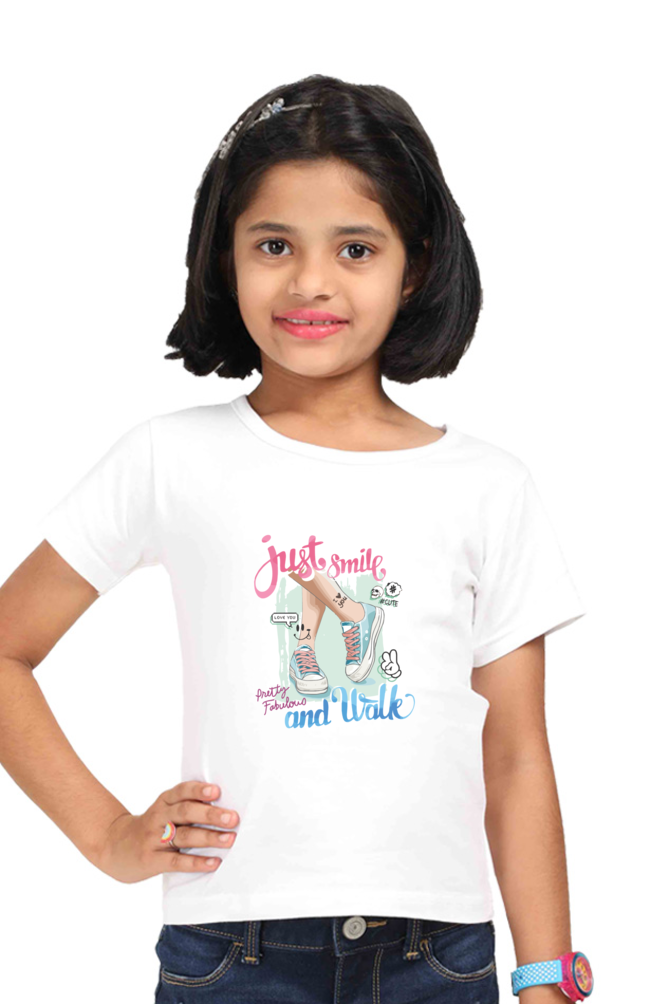 Just Smile And Walk Girls T-shirt