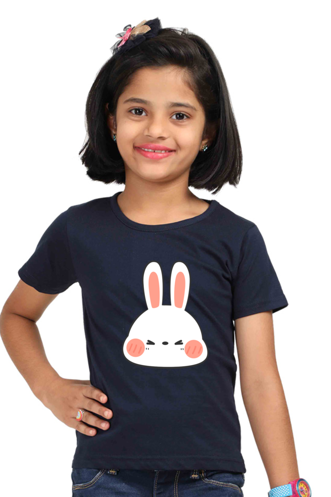 Cute Rabbit Head Girls T-shirt