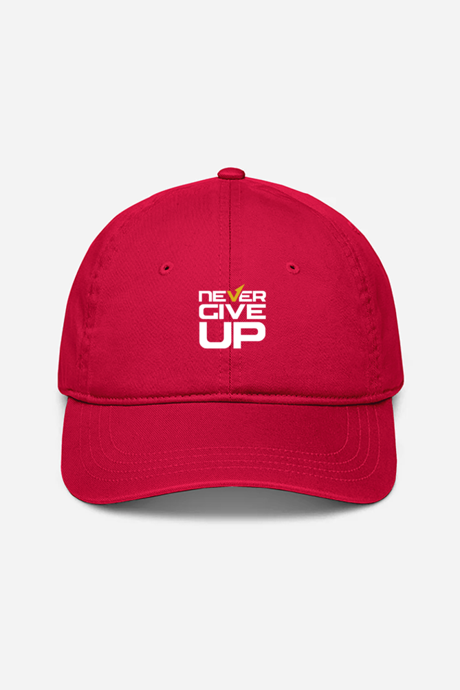 Never Give Up Unisex Baseball Cap - Red / Standard