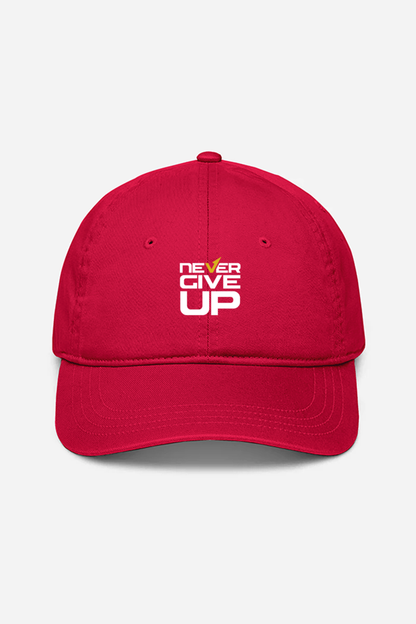 Never Give Up Unisex Baseball Cap - Red / Standard